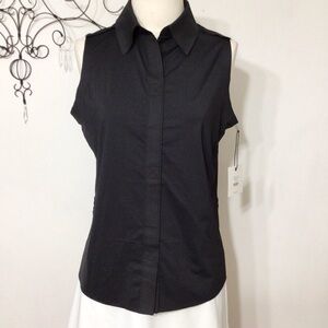 Belyn Key Sleeveless Black Golf Polo